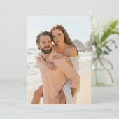 陽気なピンクのビーチ写真 招待状 (スタンド正面)