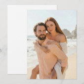 陽気なピンクのビーチ写真 招待状 (正面/裏面)