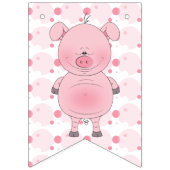 陽気なピンクのブタの漫画 バンティングフラッグ (第2の旗)