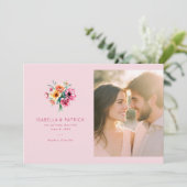 陽気なピンクの花の写真 セーブザデート (スタンド正面)