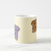 陽気なピーナッツバターおよびゼリーの漫画の友人 コーヒーマグカップ (中央)