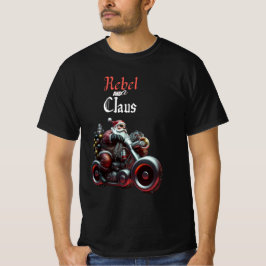 陽気なフェスティブバイカーサンタクロース Tシャツ