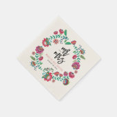陽気なフォーク数々のの花結婚色の紙プラン スタンダードカクテルナプキン (角)