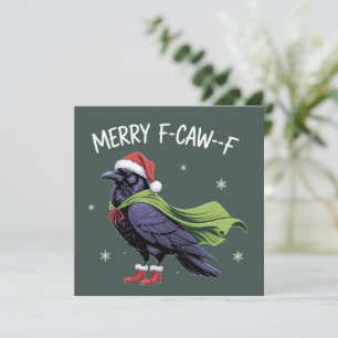 陽気なフカフカのフクロウ 面白い クリスマスのクロウ 皮肉屋 シーズンカード