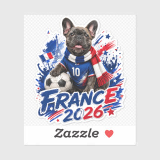 陽気なフレンチブルドッグ サッカー ファン ステッカー 2026 シール