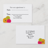 陽気なフローラ医療アポイントメントカード 予約カード (正面/裏面)