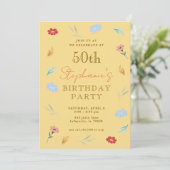 陽気なフローラ50誕生日招待状 招待状 (スタンド正面)