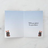 陽気なブラックラブラドールリトリーバードッグ誕生日 カード (内部)