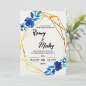 陽気なブルーバラ結婚式招待状 招待状 (スタンド正面)