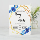 陽気なブルーバラ結婚式招待状 招待状 (スタンド正面)