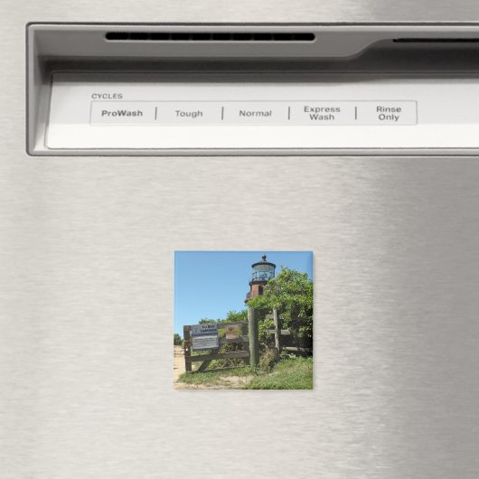 陽気なヘッド灯台のMarthasのブドウ園の写真の磁石 マグネット (インサイチュ (食洗機))