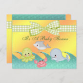 陽気なベビーシークリージャーベビーシャワー インビテーションポストカード (正面/裏面)
