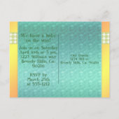 陽気なベビーシークリージャーベビーシャワー インビテーションポストカード (裏面)