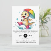 陽気なベビードラゴンインザレイン誕生日 招待状 (スタンド正面)