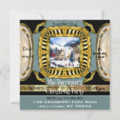 陽気なホリデースノーシーンクリスマスパーティー 招待状 (正面)