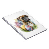 陽気なボクサー犬イースターエッグハッピーイースターボクサー ノートブック (右側)