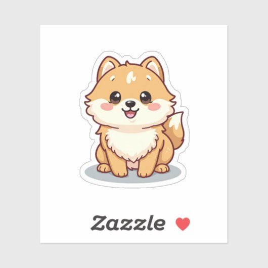 陽気なポメラニア犬、泡立つかわいいチャーム、小 シール (シート)