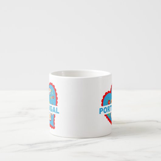 陽気なポルトガル語ハート エスプレッソカップ (正面)