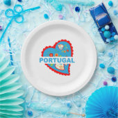 陽気なポルトガル語ハート ペーパープレート (パーティー)