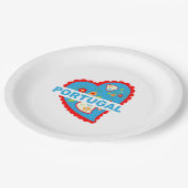 陽気なポルトガル語ハート ペーパープレート (アングル)