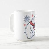 陽気なポーラーベアーウィンターホリデーデザイン コーヒーマグカップ (正面左)