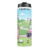 陽気なマンガゴルフシーン タンブラー (正面)