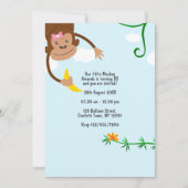 陽気なモンキージャングル子供の誕生日パーティー 招待状 (正面)