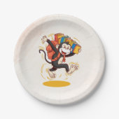 陽気なモンキースクールマンガバックパック&ブックおもしろい ペーパープレート (正面)