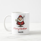 陽気なユーモア サンタ クリスマス コーヒーマグ コーヒーマグカップ (左)