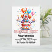 陽気なリトルピエロ水彩バースデーパーティー 招待状 (スタンド正面)