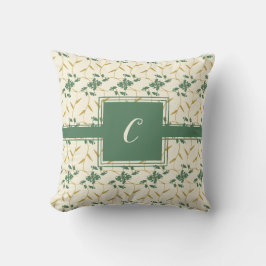 陽気なリーガルフローラアイボリーモノグラム クッション