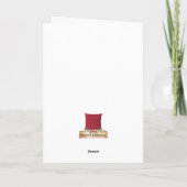 陽気なリーガルフローラレッドパーソナライズホリデーカード サンキューカード (裏面)