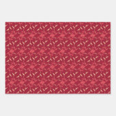 陽気なリーガルフローラ赤と緑 ラッピングペーパーシート (正面)