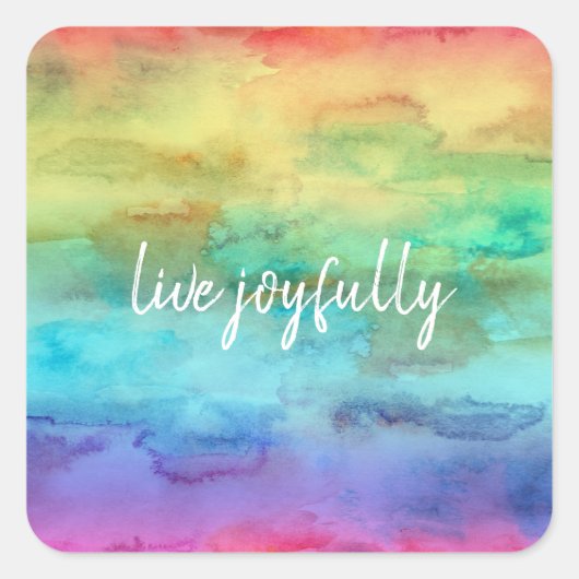 陽気なレインボーウォーターカラープランナー スクエアシール (正面)