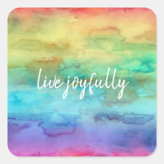 陽気なレインボーウォーターカラープランナー スクエアシール