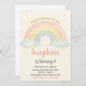 陽気なレインボー誕生日招待状 招待状 (正面/裏面)