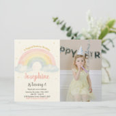 陽気なレインボー誕生日招待状 招待状 (スタンド正面)