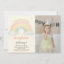 陽気なレインボー誕生日招待状 招待状