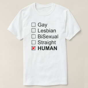 陽気なレズビアンの両性のまっすぐな人間ラベル無しT Tシャツ
