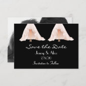 陽気なレズビアンの写真の保存日付 セーブザデート (正面/裏面)