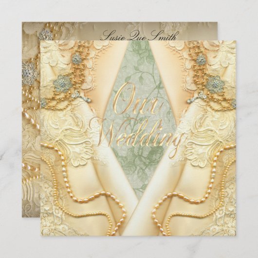 陽気なレズビアン2の花嫁のヴィンテージの結婚式招待状 招待状 (正面/裏面)