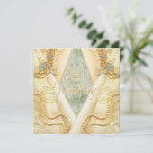 陽気なレズビアン2の花嫁のヴィンテージの結婚式招待状 招待状 (スタンド正面)