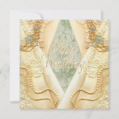 陽気なレズビアン2の花嫁のヴィンテージの結婚式招待状 招待状 (正面)