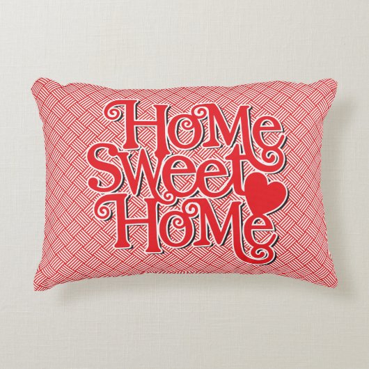 陽気なレッドホームスイートホーム装飾用クッション アクセントクッション (正面)