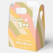 陽気なレトロイエローデイジー男の赤ちゃんシャワー フェイバーボックス (オープン)