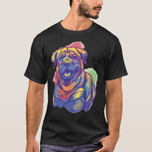 陽気なロットワイラー犬の品種 Tシャツ (正面)