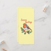 陽気なロビンからの季節の挨拶 カード (正面/裏面インサイチュ)