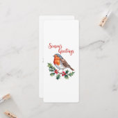 陽気なロビンからの季節の挨拶 カード (正面/裏面インサイチュ)