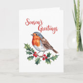 陽気なロビンからの季節の挨拶 カード (正面)