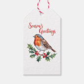 陽気なロビンからの季節の挨拶 ギフトタグ (正面)